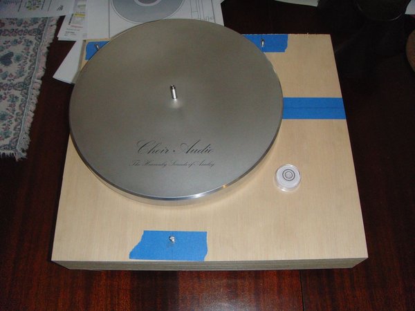 Mockup of Platter, Bearing, Plinth, and Leveling Spikes.jpg